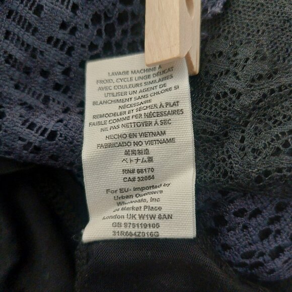 Free People Miracle Lace Racerback Dress S Midi Navy Boho Romantic Below Knee - Picture 4 of 14